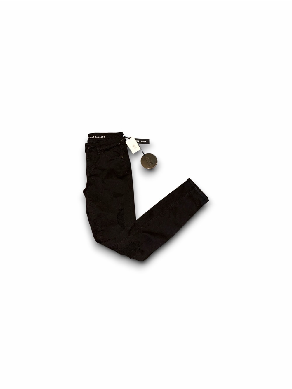 Articles Of Society Jeans Black Skinny Leg Denim Pants Stretch Size 25 Low Rise